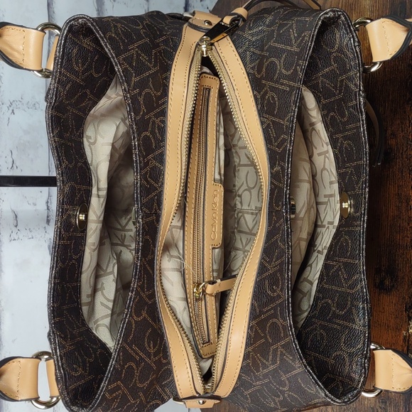 Calvin Klein Signature Monogram Satchel - Picture 12 of 16